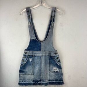 Free People Patchwork Denim Overall Size 0